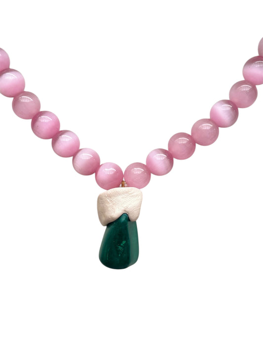 Malachit ásvány nyaklánc